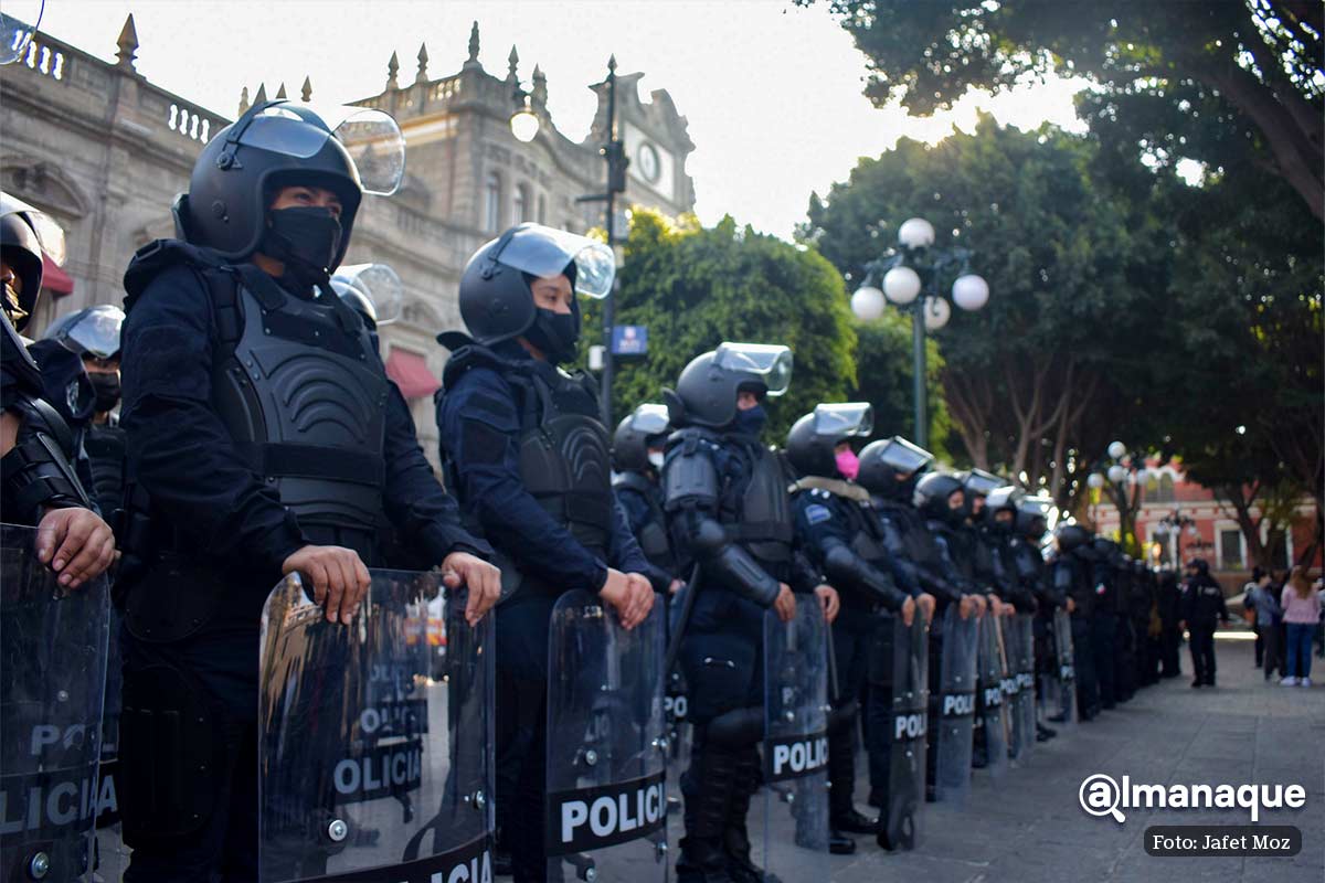 Implementan operativo con 200 policías municipales ante marchas del #8M en Puebla 7 operativo 8m Puebla 2022 6