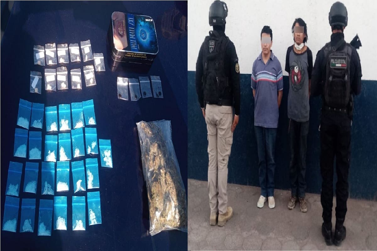 Detienen policías Estatal y Municipal a presuntos vendedores de droga en la colonia SNTE 1 vendedores de droga puebla snte 1