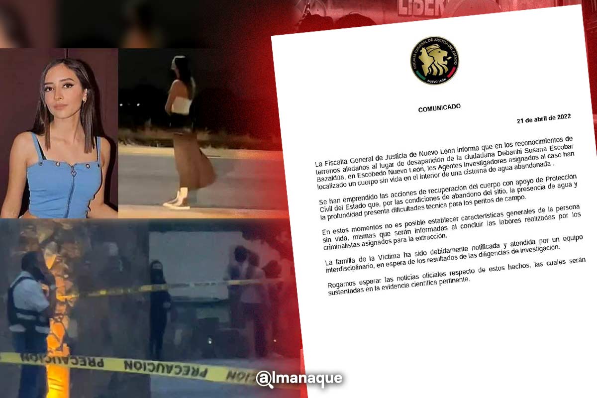 Fiscalía de NL encuentra un cuerpo cerca del lugar de donde desapareció Debanhi Escobar 2 Debanhi Escobar cuerpo motel comunicado