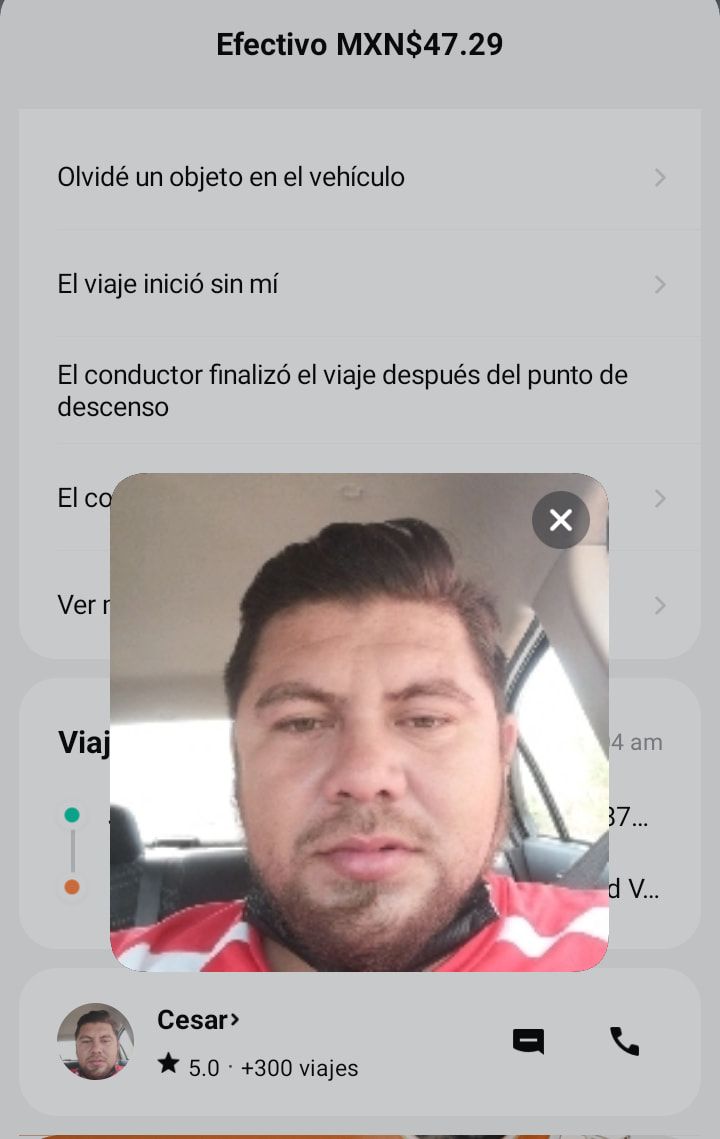 "Llegarás segura a tu destino": Chofer de DiDi muestra su cara a pasajera 4 DiDi