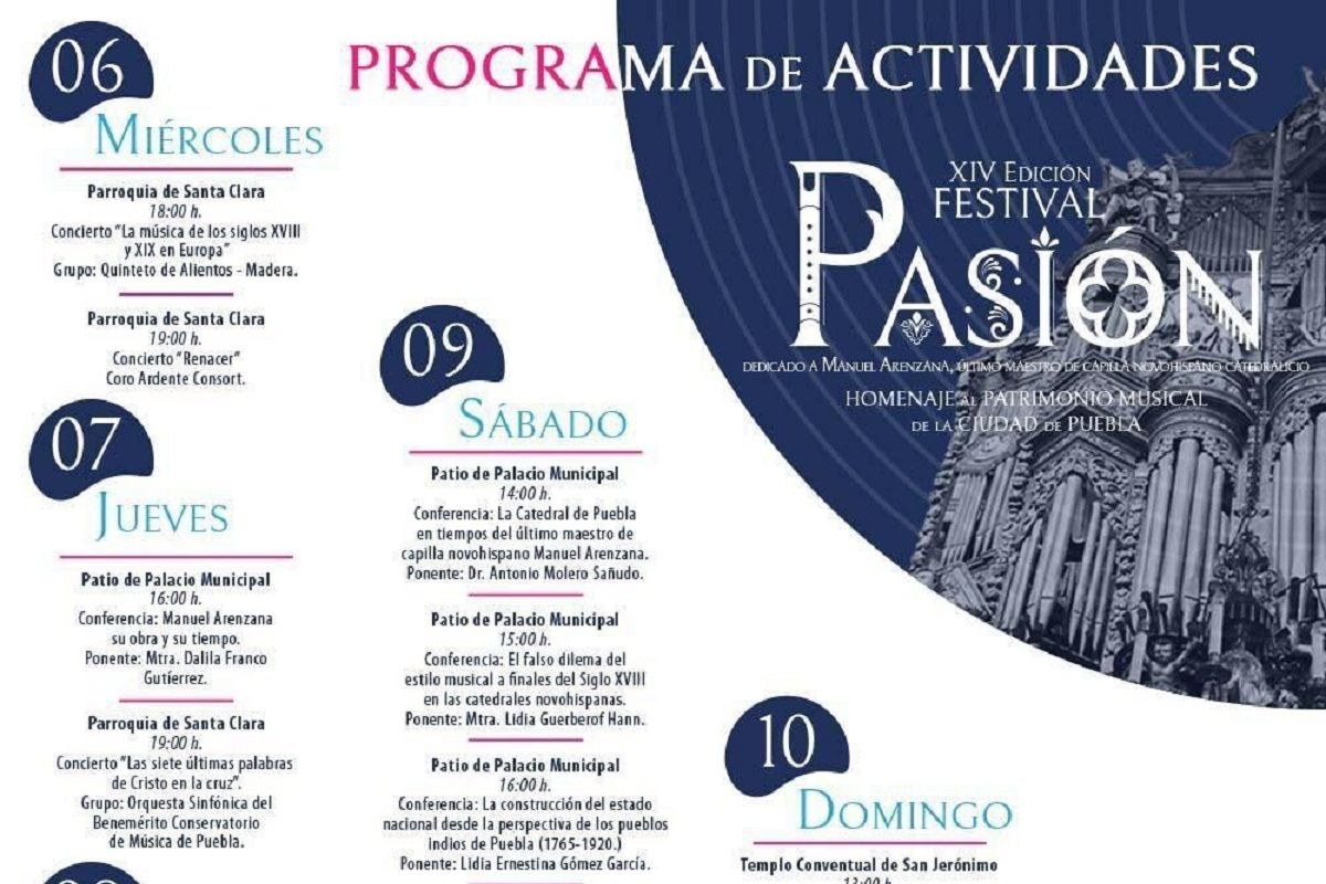 Este es el programa de actividades del Festival Pasión en Puebla 3 Imagen de iOS 168 1