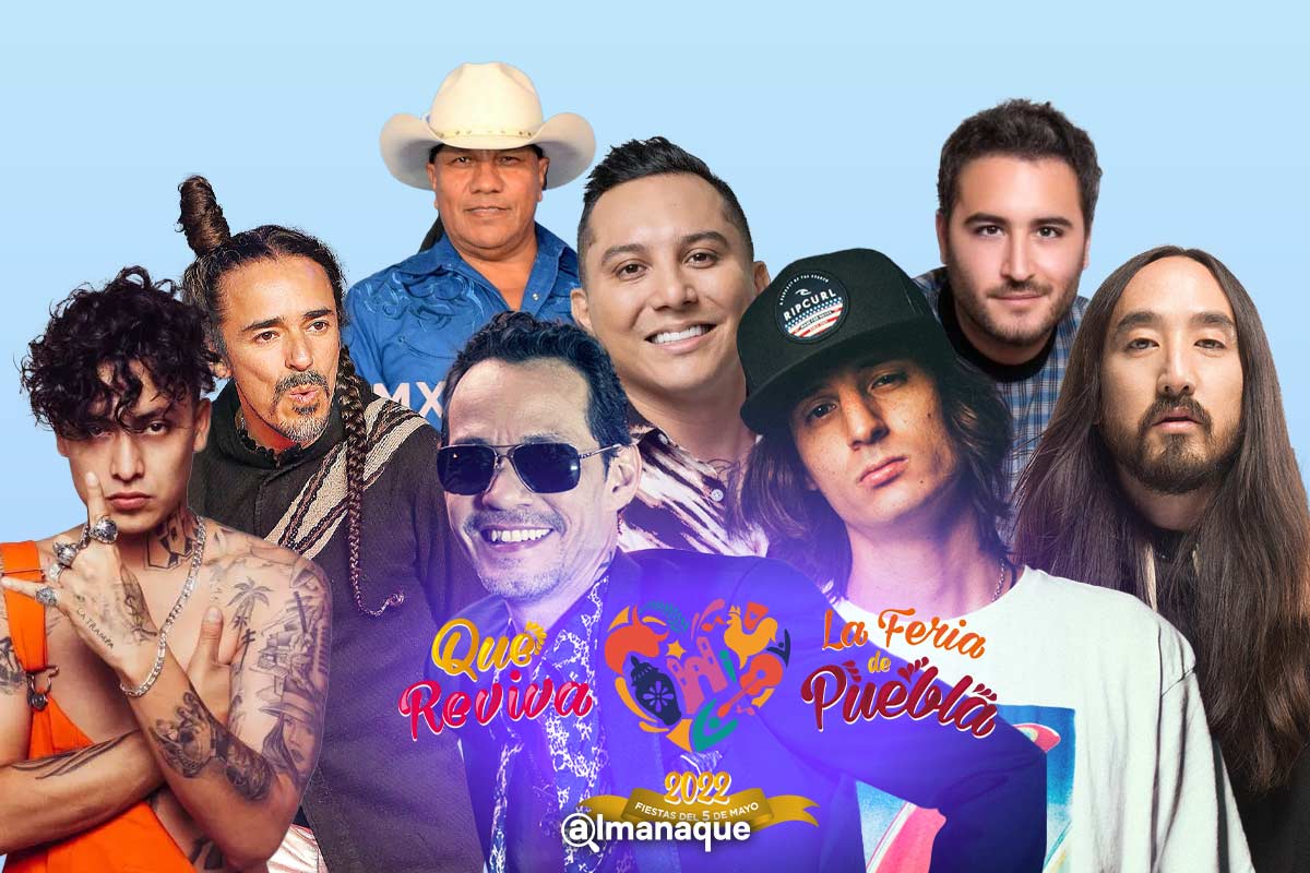 La Arrolladora, El Recodo, Steve Aoki y Panteón Rococó, encabezan el Foro Artístico de la Feria de Puebla 3 artistas feria de puebla 2022