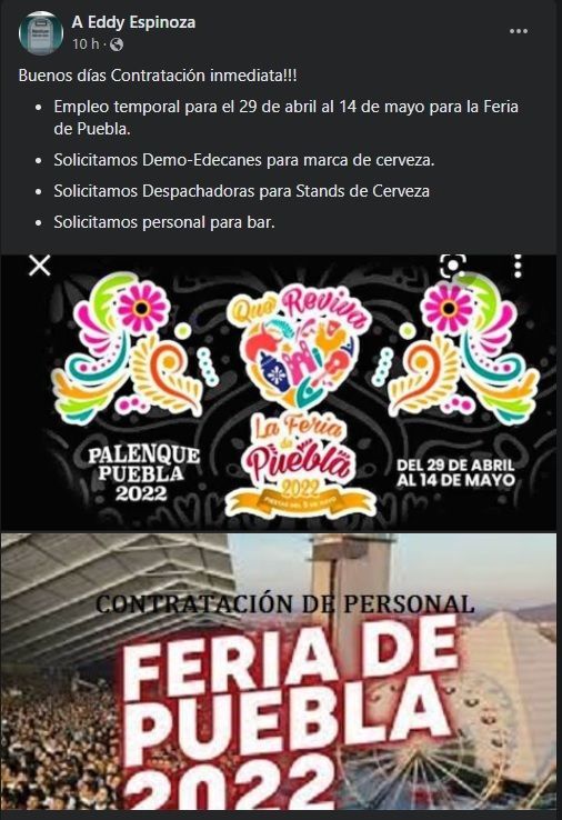 freria de pueblna vacantes