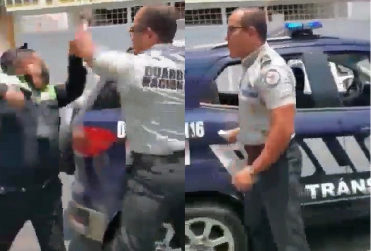 VIDEO: Elemento de la Guardia Nacional golpea a policías de Puebla por negarse a infracción 2 guardia nacional policia municipal Puebkla