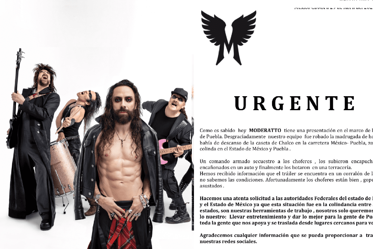Comando armado roba equipo de Moderatto que usaría en la Feria de Puebla 3 moderatto 1