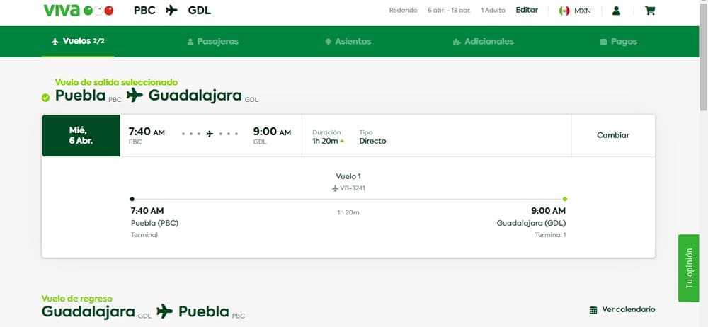 Puebla a Guadalajara