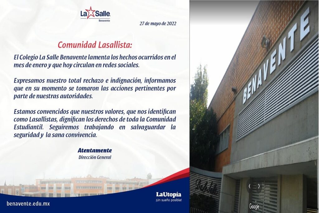 Comunicado colegio benavente puebla agresion 1