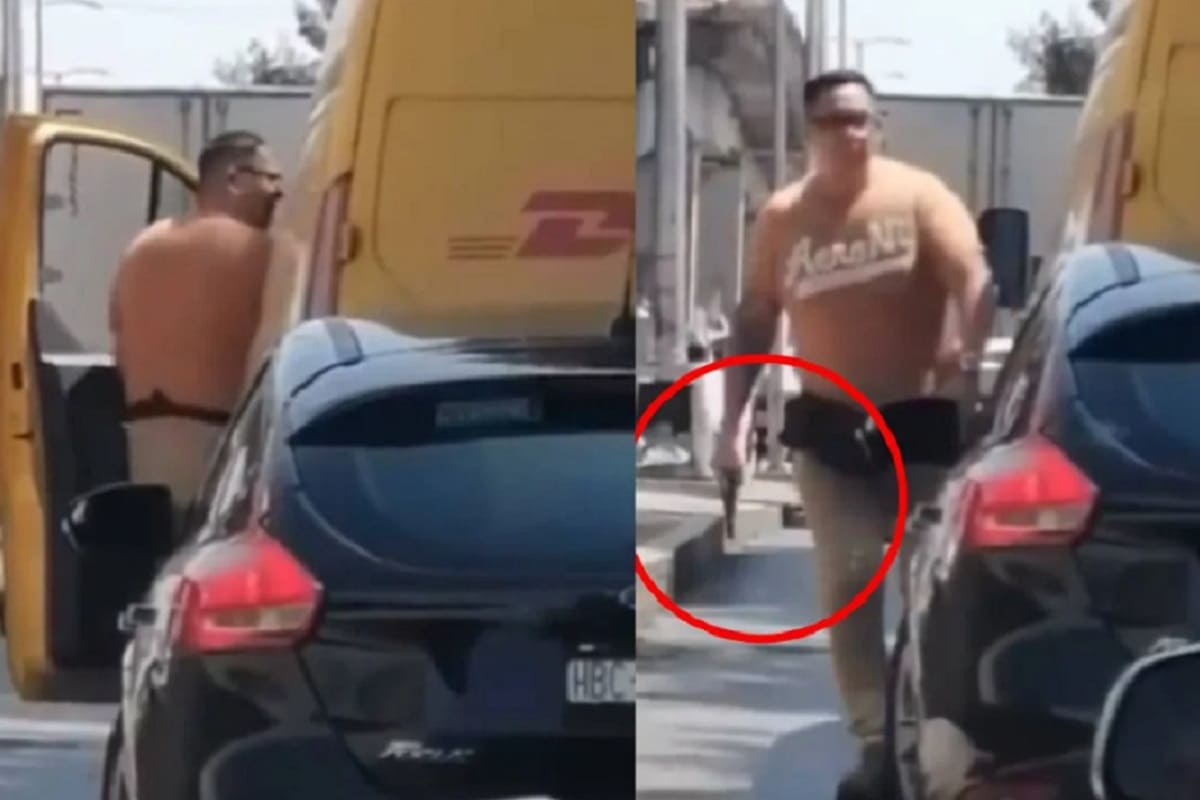 VIDEO: Hombre amenaza con un arma a repartidor de DHL en CDMX 4 amenaza a repartidor de SHL 1