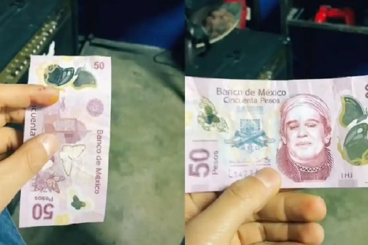 No tengo dinero ni nada que dar: Joven recibe billete falso con la cara de Juan Gabriel 4 billete Juan Gabriel 1