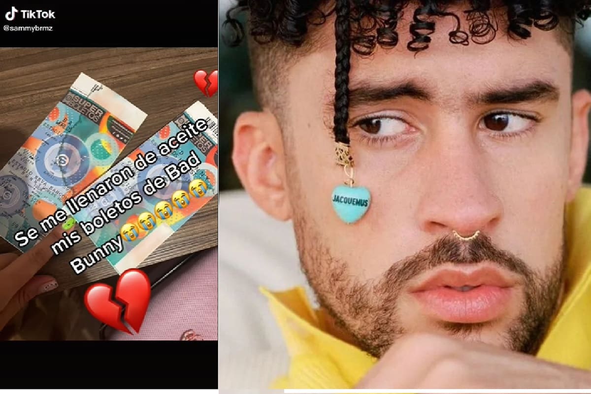 Ni el mar está tan salado: Joven llena sus boletos de aceite y se queda sin ver a Bad Bunny 3 boletos bad bunny 1