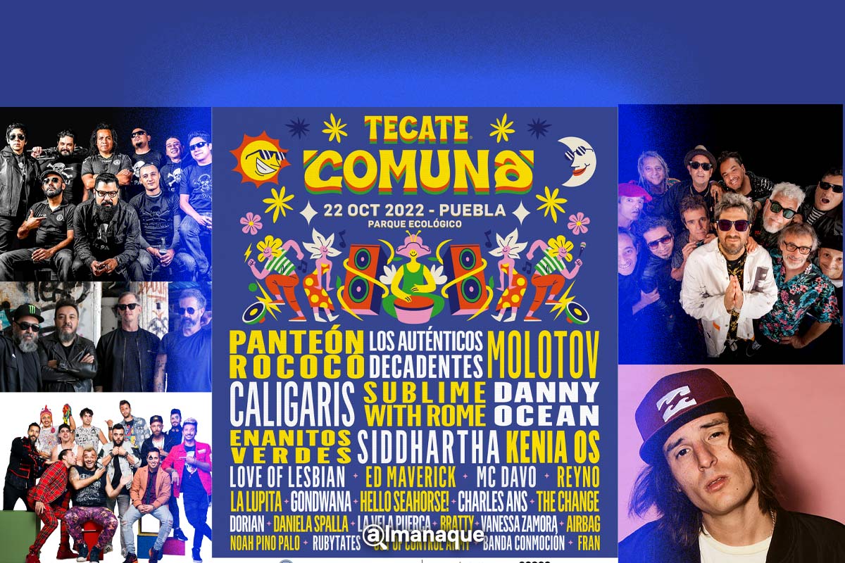 Panteón, Molotov y Auténticos Decadentes, encabezan el Tecate Comuna 3 cartel tecate comuna puebla 2022 preventa