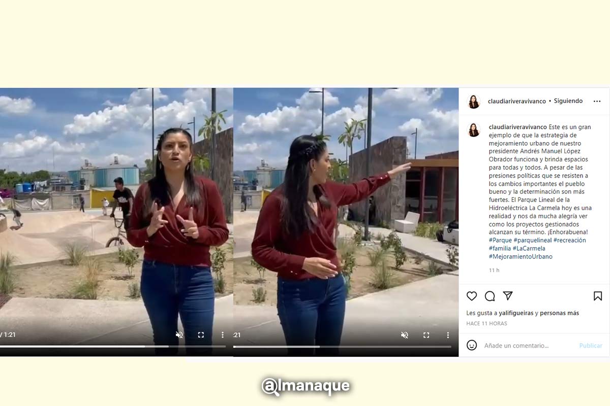 Claudia Rivera se promociona con obras ajenas para ser dirigente de Morena 2 Claudia Rivera se promociona con obras ajenas para ser dirigente de Morena