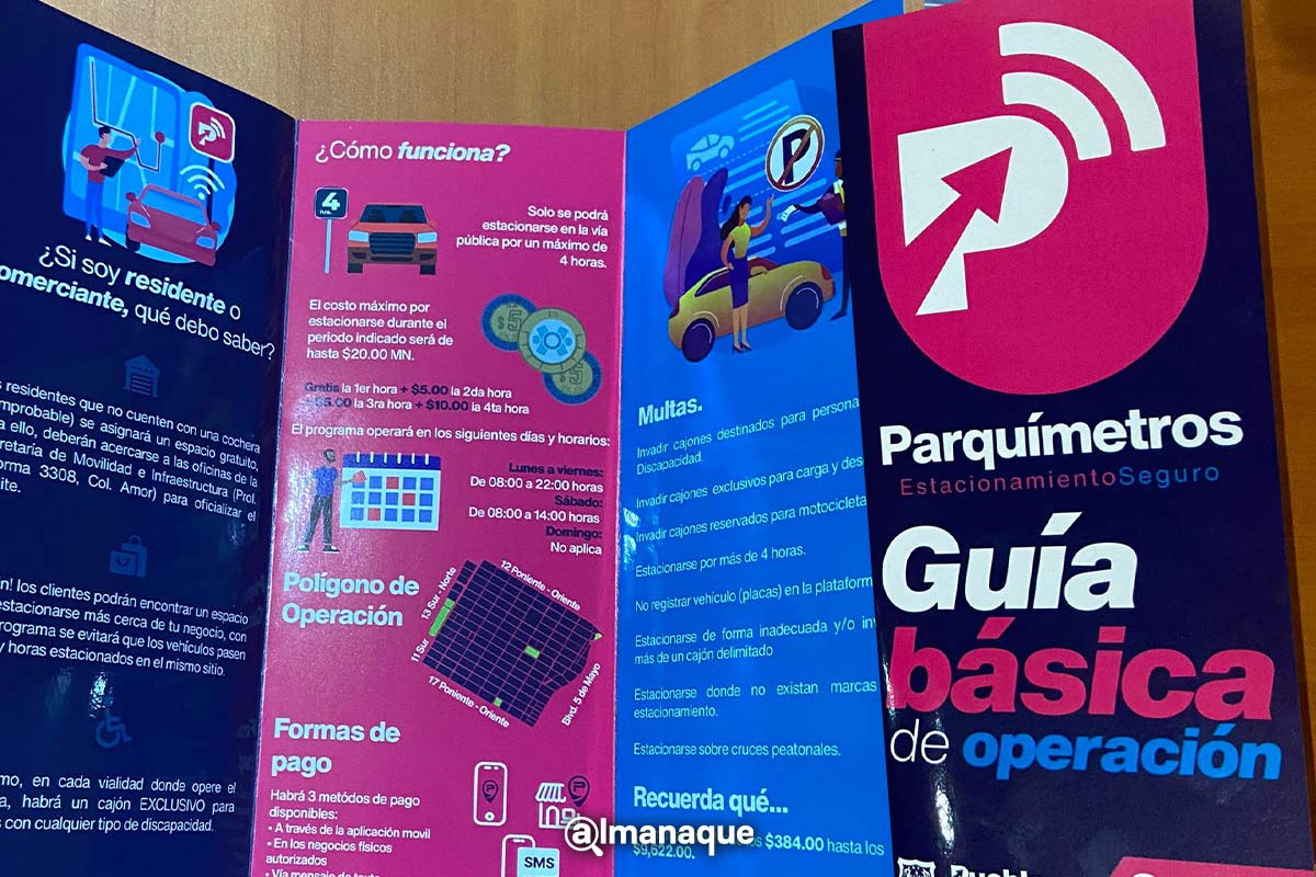 Reparten trípticos de parquímetros en calles de Puebla 4 portada Reparten tripticos de parquimetros