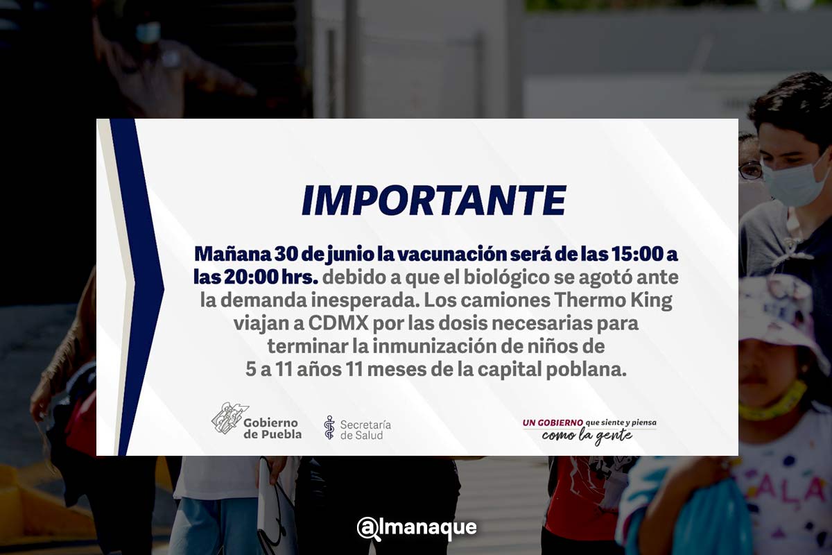 vacunacion ninos 30 junio horario
