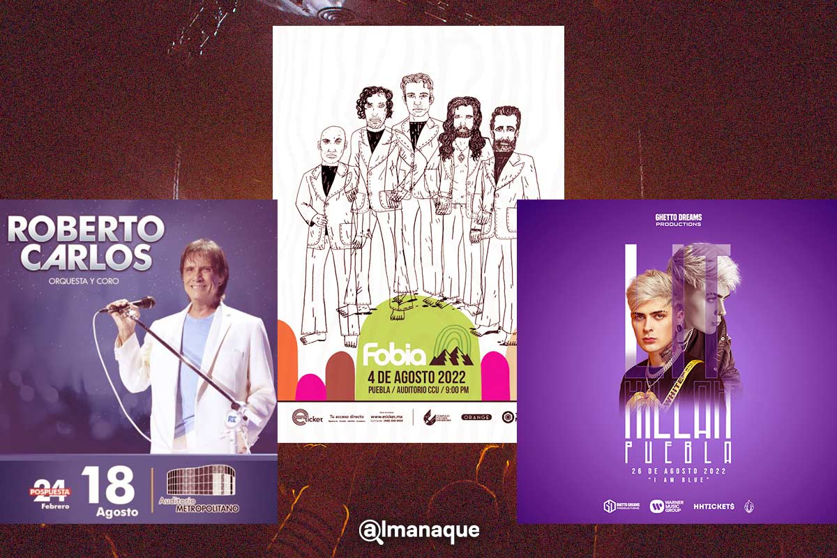 Fobia, Roberto Carlos y Lit Killah, los conciertos que llegarán a Puebla en agosto 2 Fobia Roberto Carlos y Lit Killah puebla