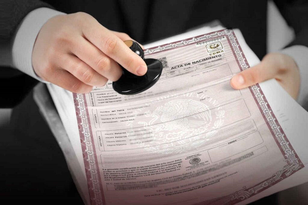 acta de nacimiento
