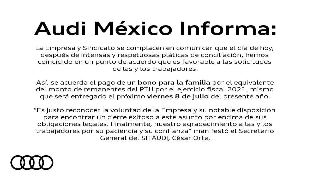 No habrá huelga en Audi; solucionan conflicto de utilidades 4 audi