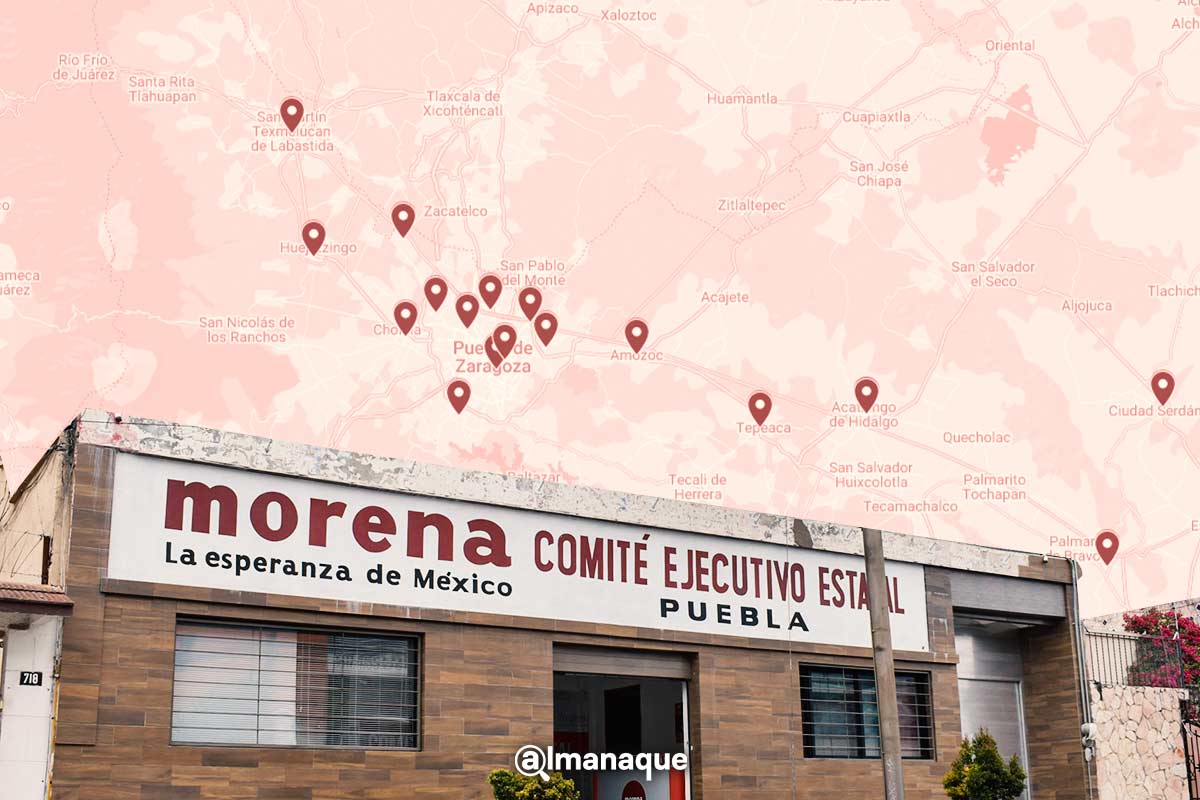 MAPA: Está es la ubicación de los 40 centros de votación de Morena en Puebla; habrá ocho en la capital 2 ubicacion de los 40 centros de votacion de Morena en Puebla