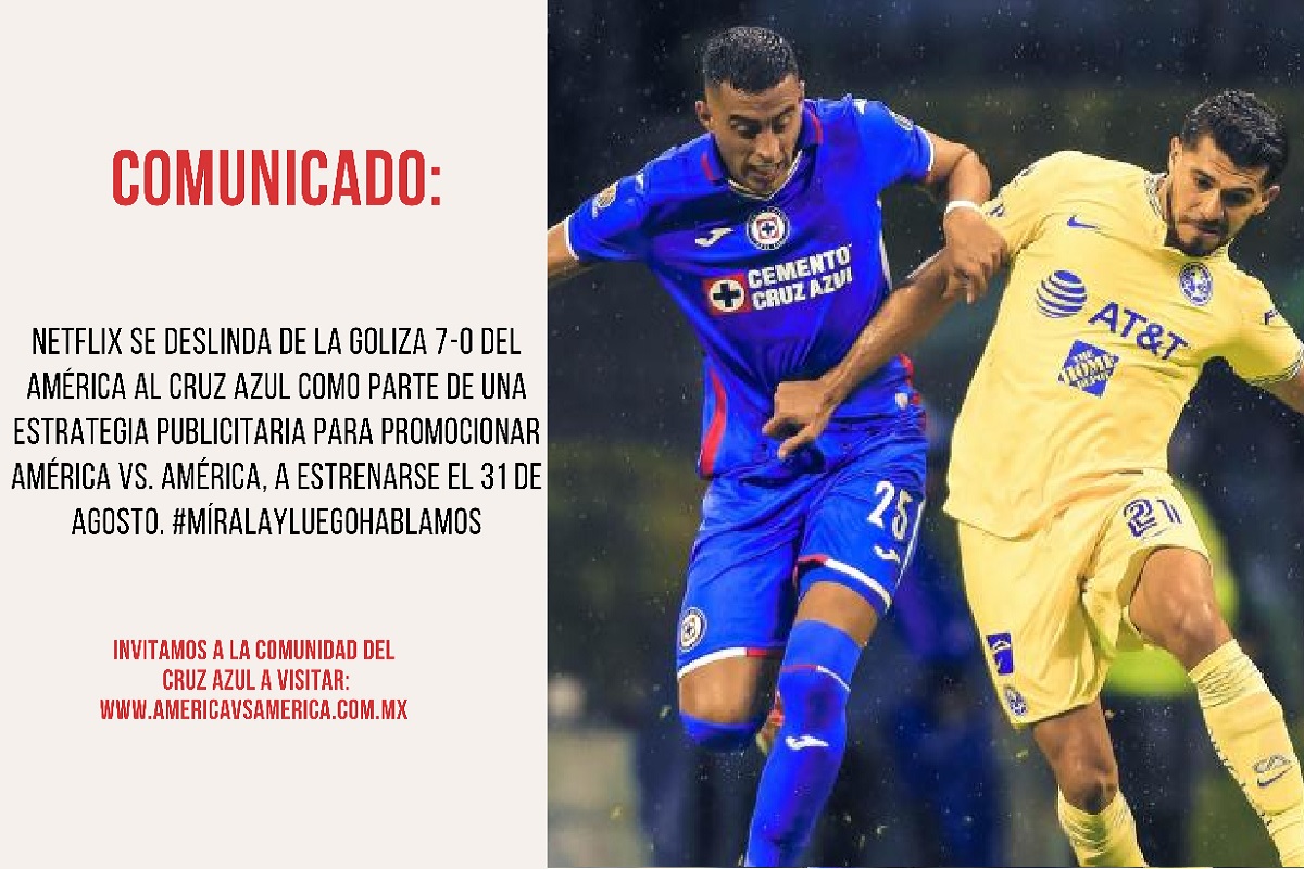 Netflix se burla de la goliza 7-0 al Cruz Azul: “no fue para promocionar la serie del América” 2 america vs cruz azul