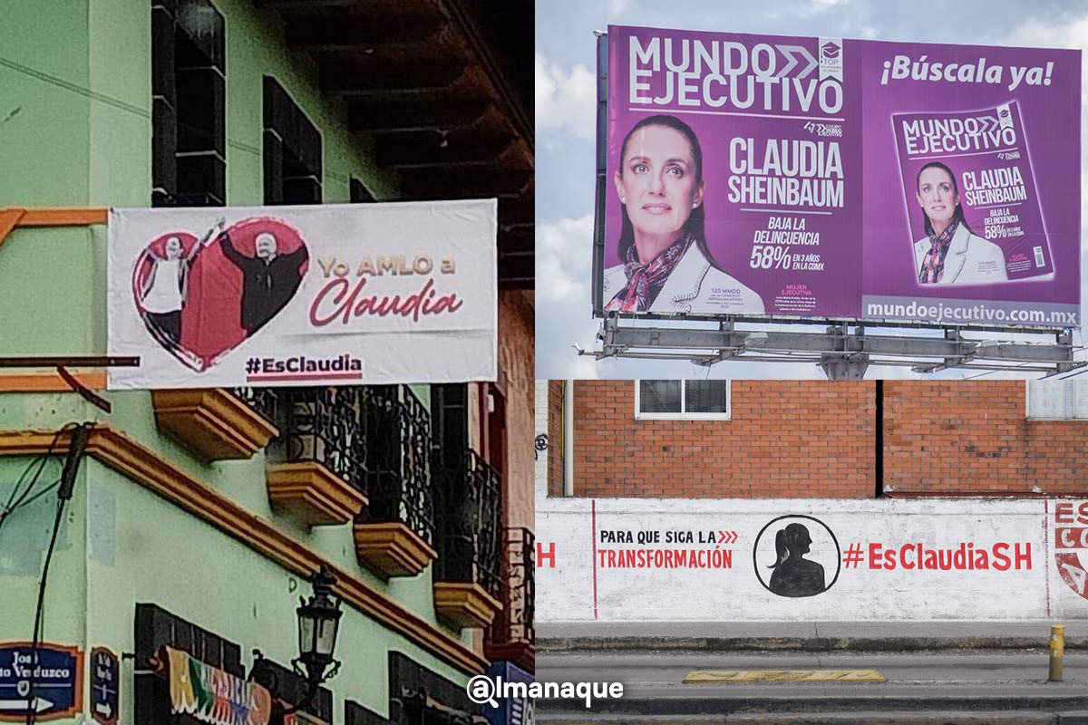 Claudia Sheinbaum en Puebla intensifica promoción personal con bardas, espectaculares y lonas 4 portada Claudia Sheinbaum promocion