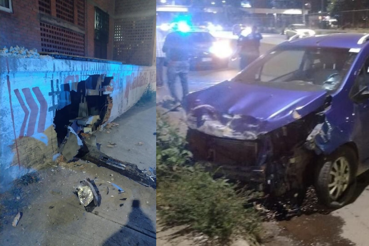 Auto se impacta contra barda de una vivienda en San Bartolo y casi perfora la cocina 2 accidente vial