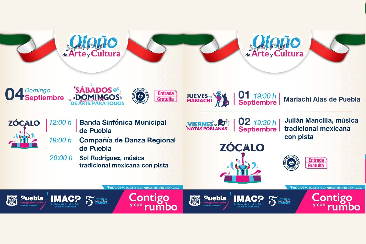 Puebla capital celebrará el mes patrio con más de 80 actividades culturales 2 bole