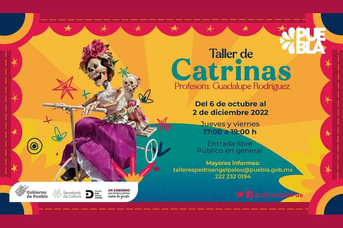 "Al fin que pa morir nacimos": Lanzan en Puebla talleres para crear calaveritas y arte huichol 3 catrinas