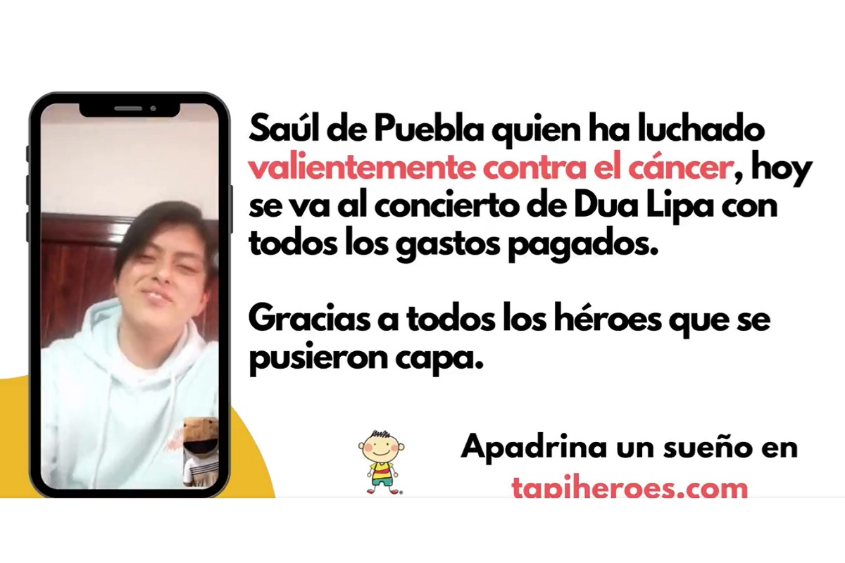 Banco Tapitas lleva al concierto de Dua Lipa a Saúl, poblano que lucha contra el cáncer infantil 2 dd6f908e dd1a 47e4 bad3 3864a02b6e4d 1