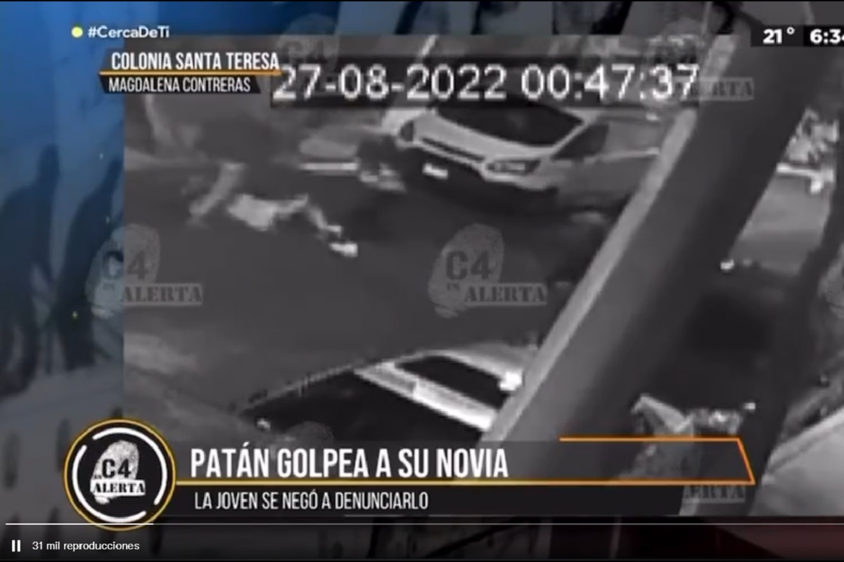 VIDEO: Sujeto golpea, patea y avienta a su novia en la alcaldía Magdalena Contreras 2 imbecil