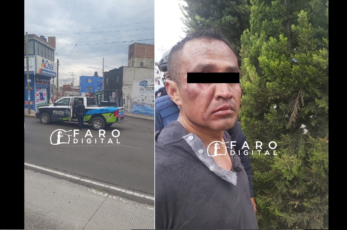 Roba taxi de plataforma en Puebla y lo detienen tras impactarse contra camellón 2 ladron de autos