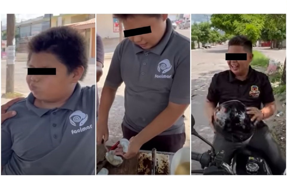 Regalan motocicleta al "marisquerito de Culiacán", el niño que se volvió viral por vender mariscos 2 marisquerito