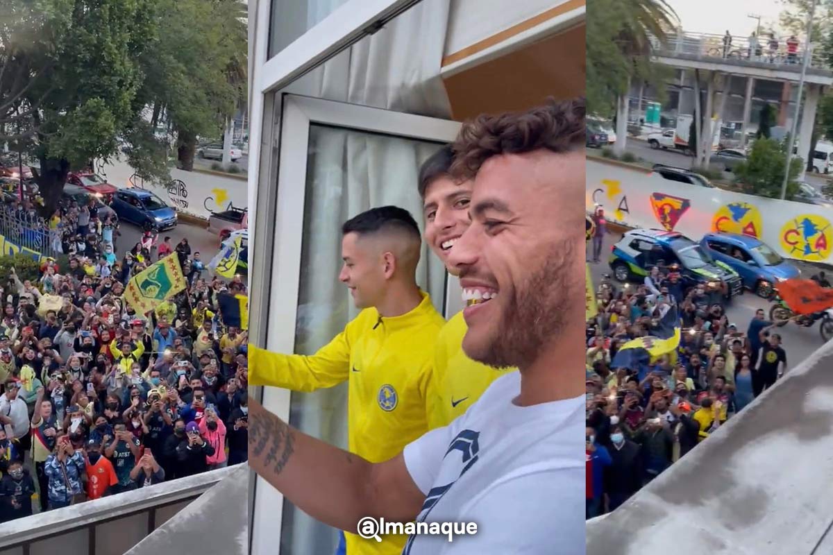VIDEO: Americanistas poblanos llegan a hotel y jugadores se asoman a agradecerles 2 portada America Puebla porra america hotel