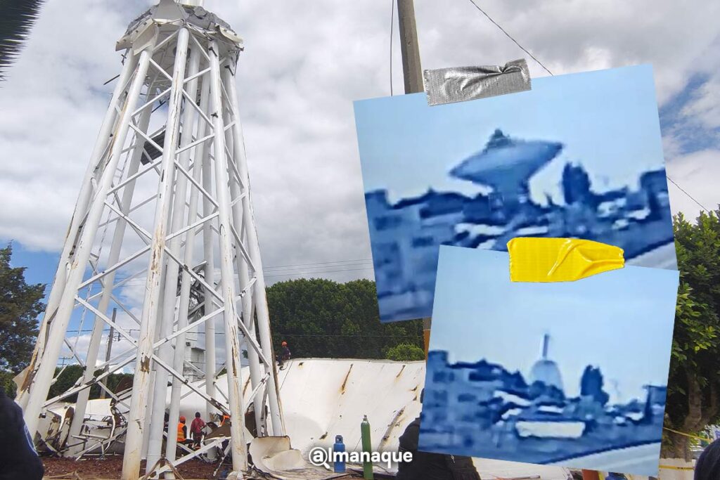 portada derrumbe tanque de agua texmelucan