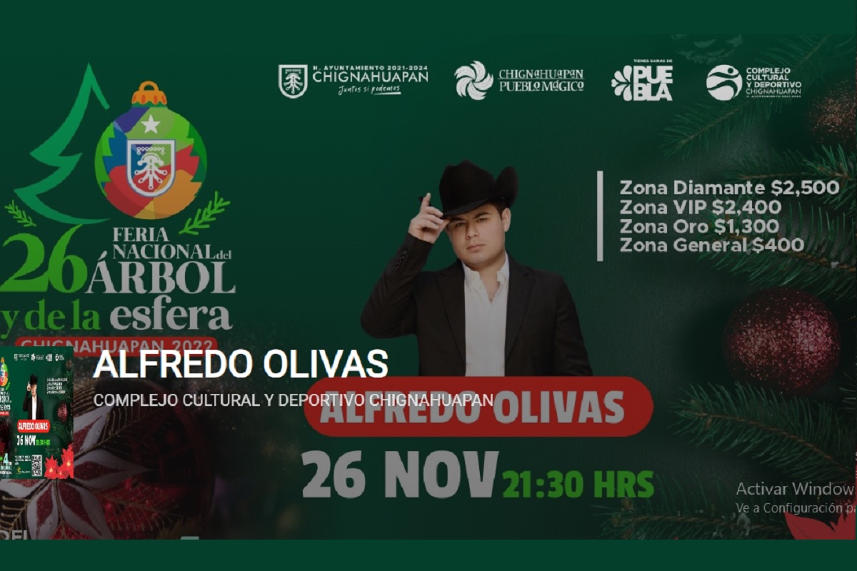 Hasta 2 mil 500 costarán los boletos para ver a Alfredo Olivas en Chignahuapan 2 Alfredo Olivas 1