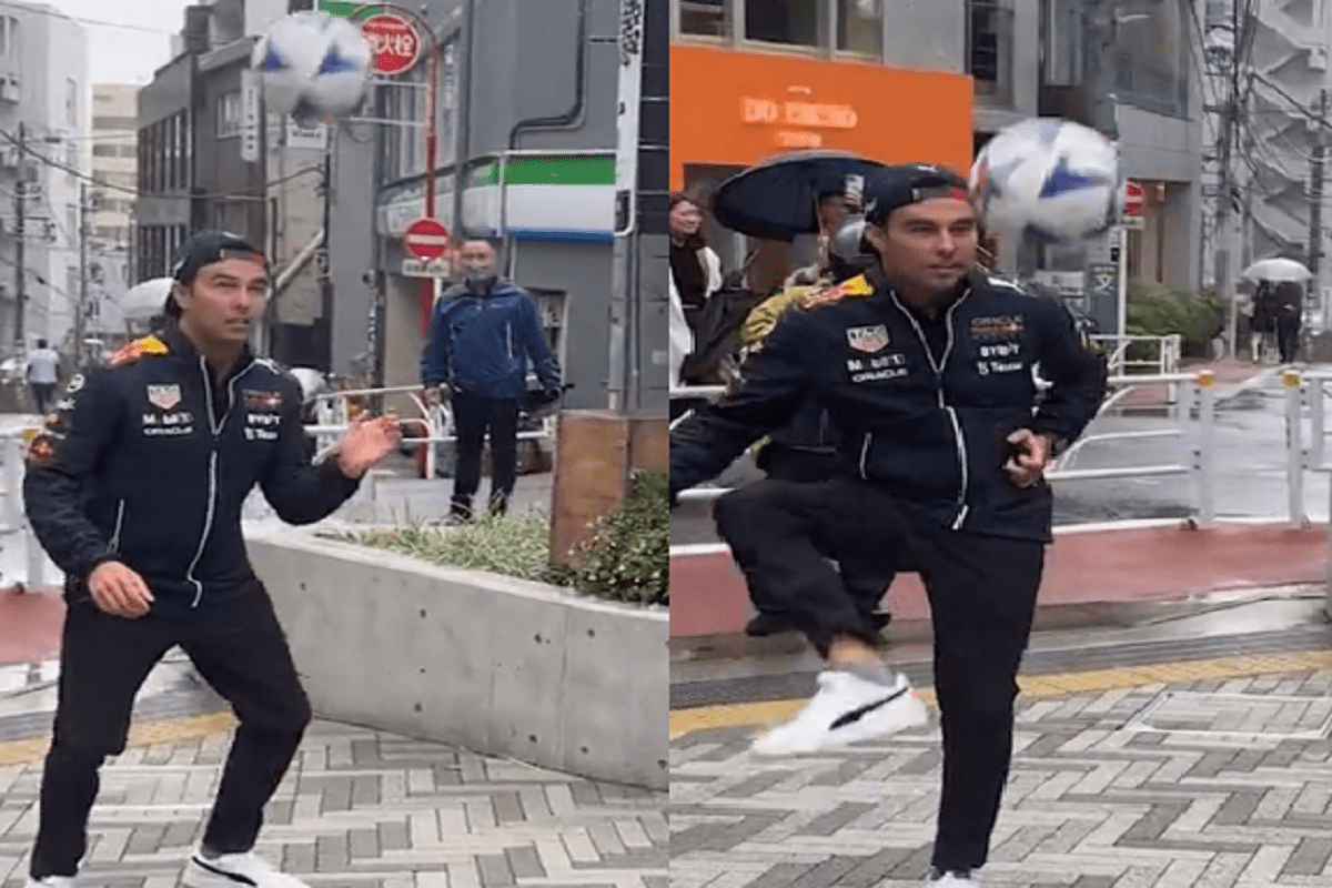 ¡Que vaya al Mundial! Checo Pérez muestra su habilidad con el balón en Japón (VIDEO) 4 Checo Perez 1