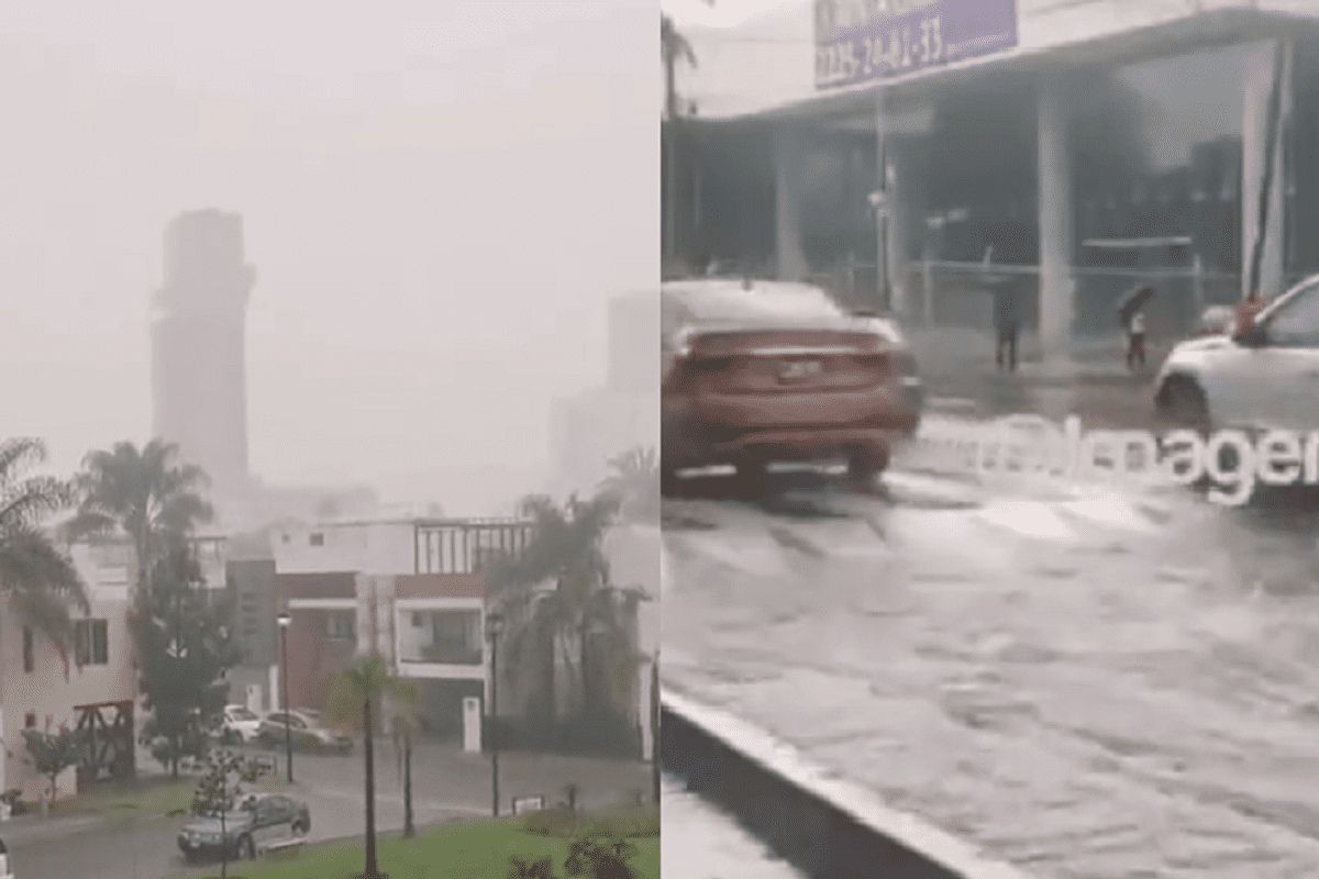 ¡Cuidado con la lluvia! Reportan encharcamiento en el paso peatonal de la 31 Oriente 4 puebla lluvia 1