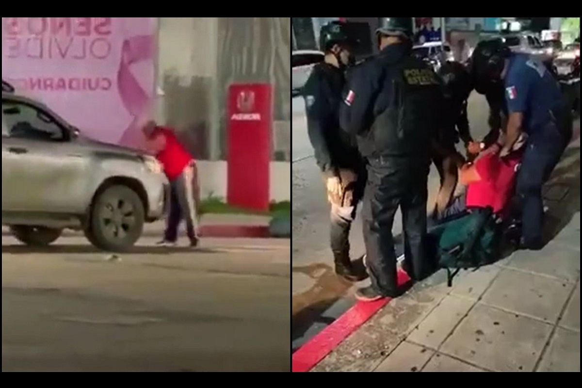 VIDEO: Captan al Shocker mientras golpeaba autos en la calle y lo detienen 2 shocker