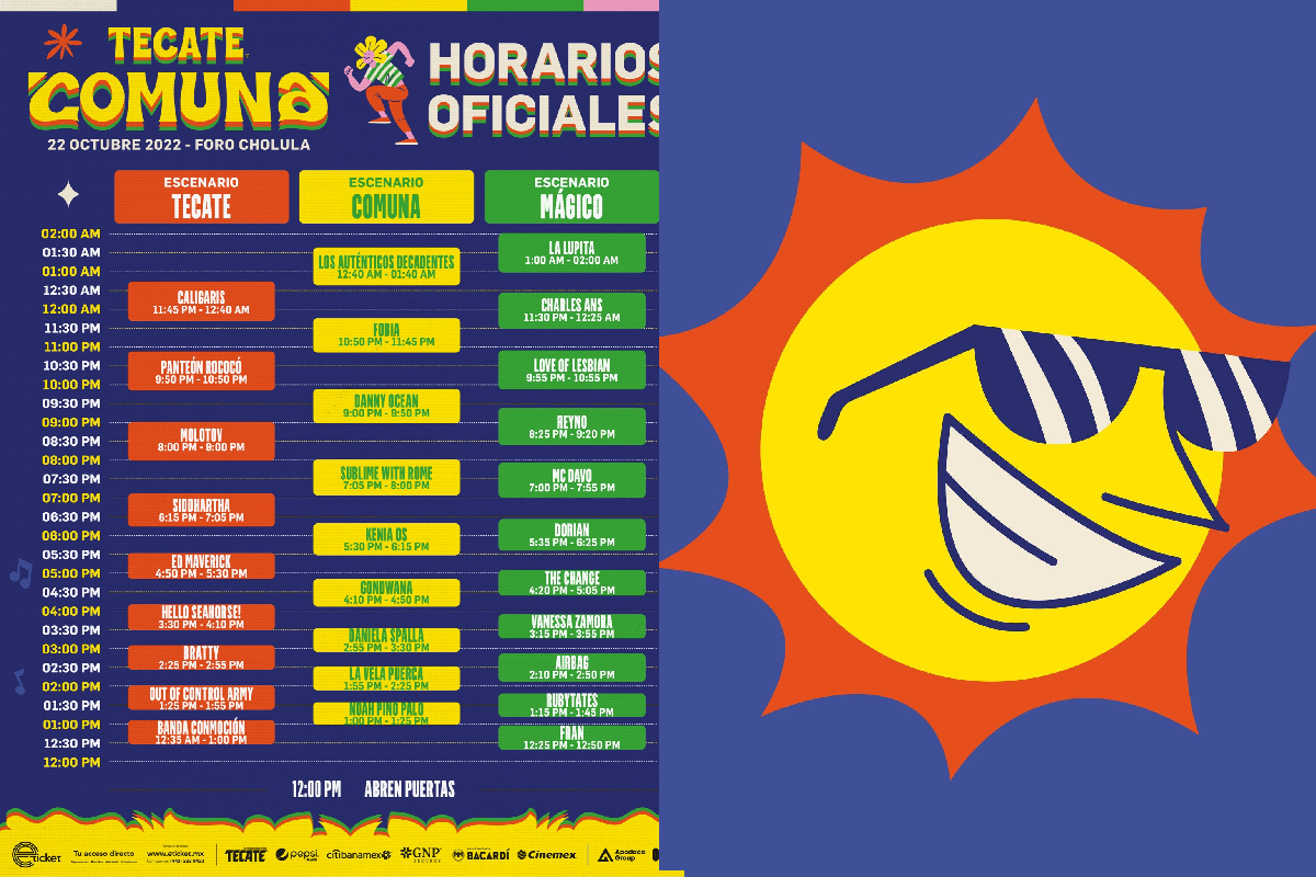 Estos son los horarios y escenarios del Tecate Comuna 4 tecate comuna