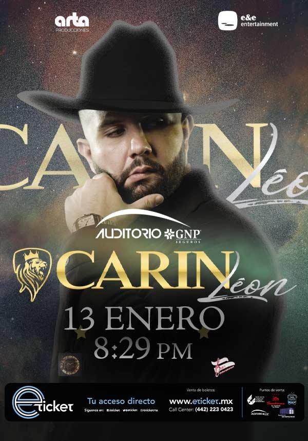 Hasta 2 mil 600 pesos costarán los boletos para ver a Carin León en Puebla 4 Carin León en Puebla