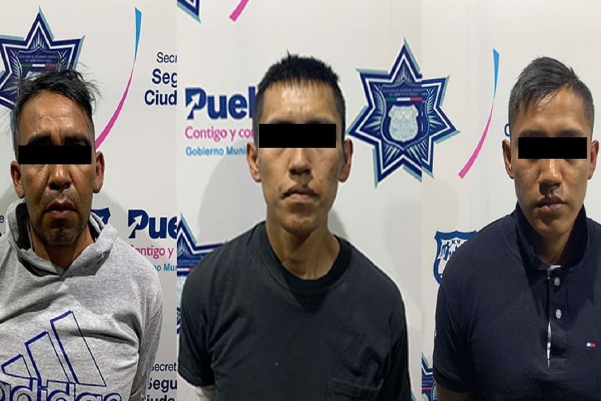 Detiene Policía Municipal de Puebla a tres hombres por robo a una farmacia 2 ladrones de farmacia 1