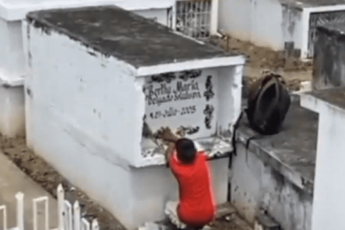 VIDEO: Emotivo momento en que un niño visita la tumba de su madre para mostrale sus calificaciones en Ecuador 4 nino visita la tumba de su madre 1