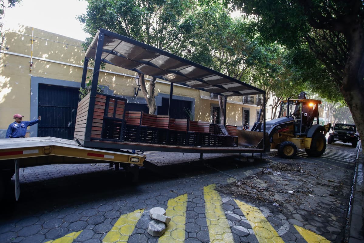 Parklets en Puebla reciben mantenimiento permanente; no son propiedad de nadie 2 parklets removidos puebla 1 1
