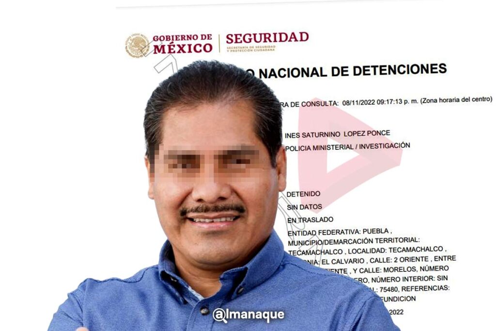 portada Ines Saturnino Lopez Ponce detenido Puebla