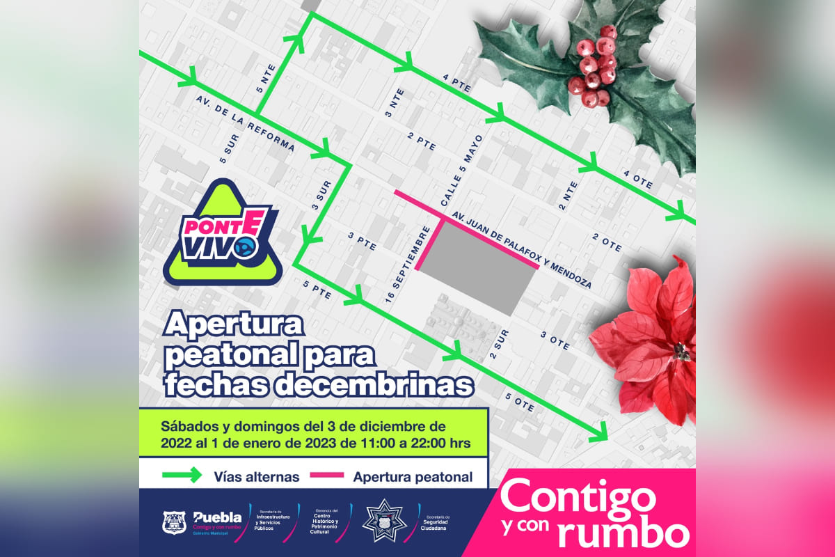 capa de calles peatonales en diciembre