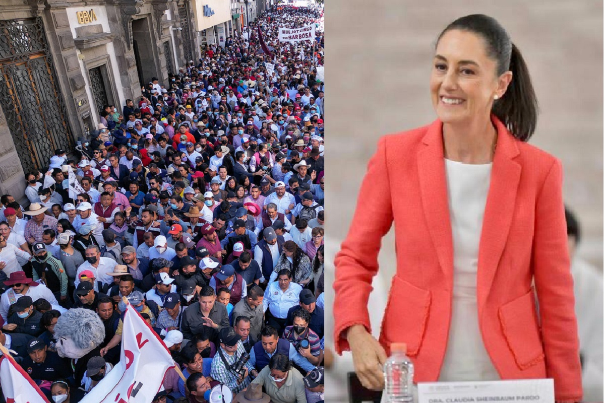 Claudia Sheinbaum reconoce la marcha de Puebla en favor de la 4T 2 claudia sheinbaum marcha 4t