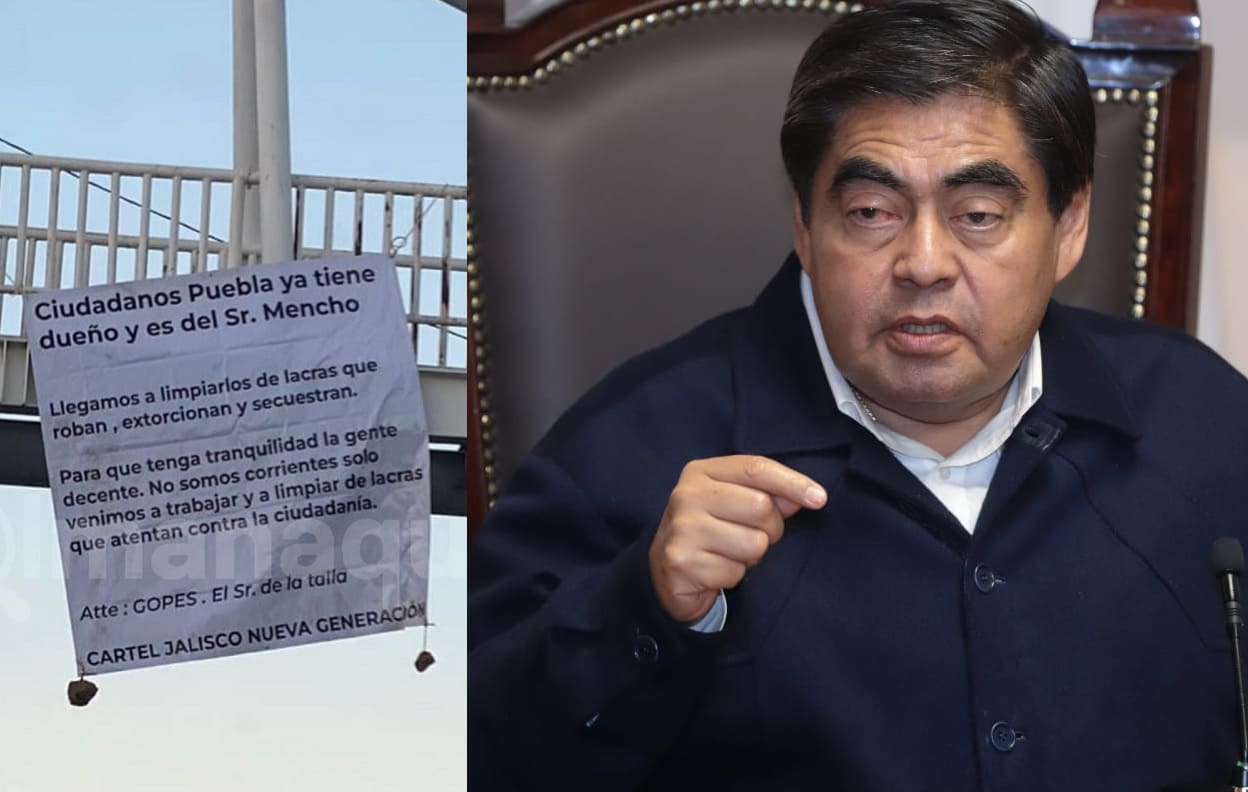 Barbosa atribuye a bromistas supuestas narcomantas: "fue el Guasón poblano" 2 miguel barbosa mantas