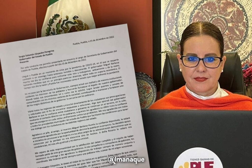 portada Ana Lucia Hill Secretaria de gobierno de Puebla renuncia