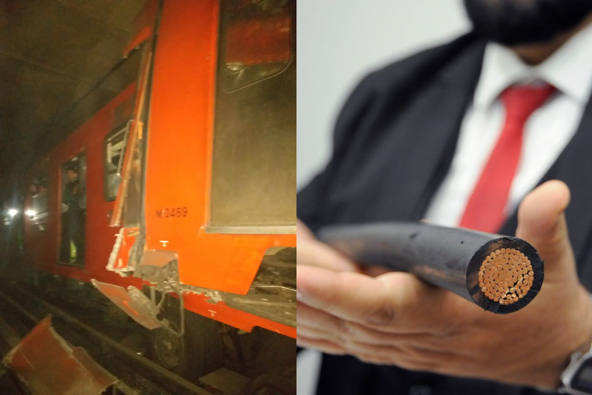 Quema dolosa de cables eléctricos y conducción negligente, motivos de choque de vagones de la Línea 3 del Metro 4 causa choque linea 3 1