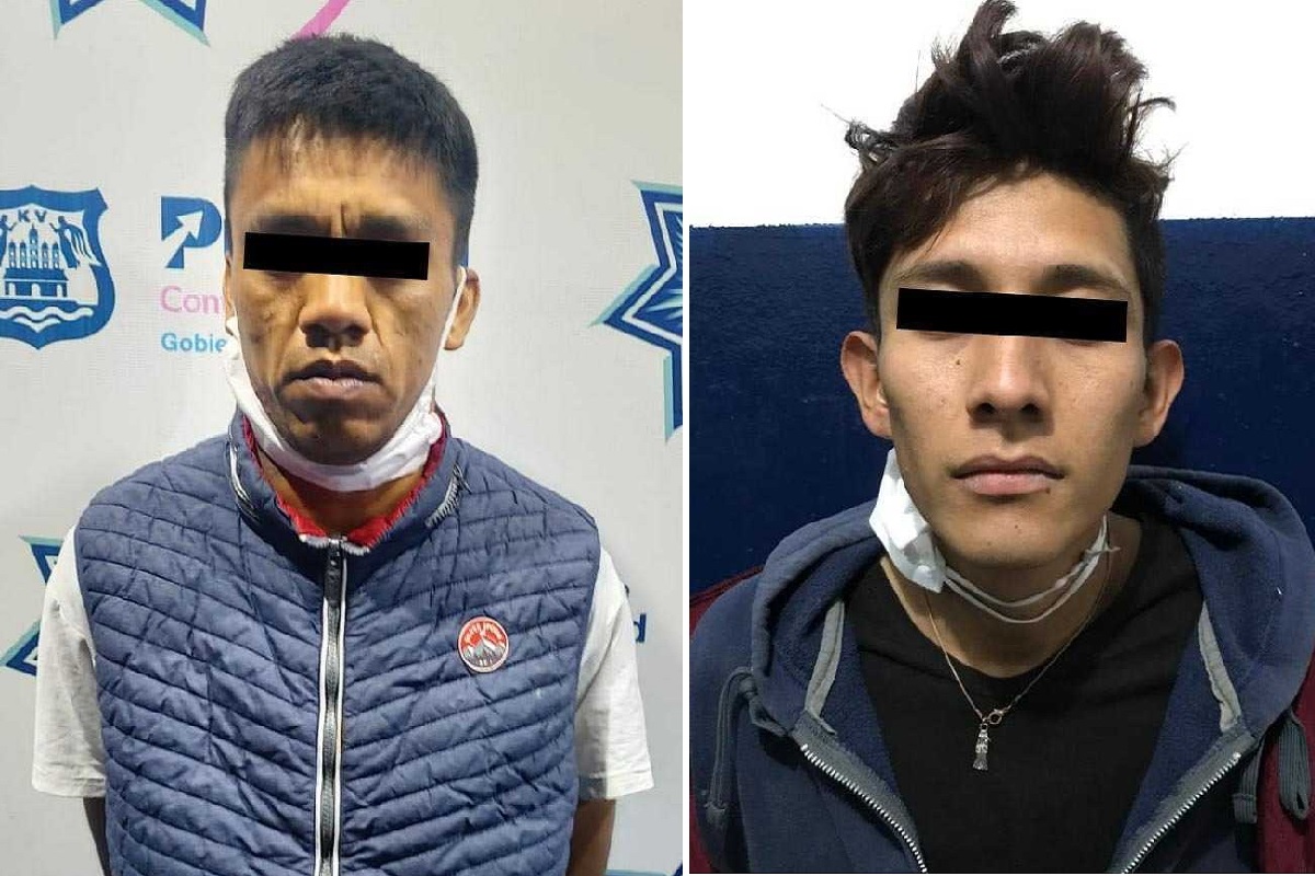 Policía Municipal de Puebla detiene a dos presuntos asaltantes de tiendas Oxxo 2 delincuentes