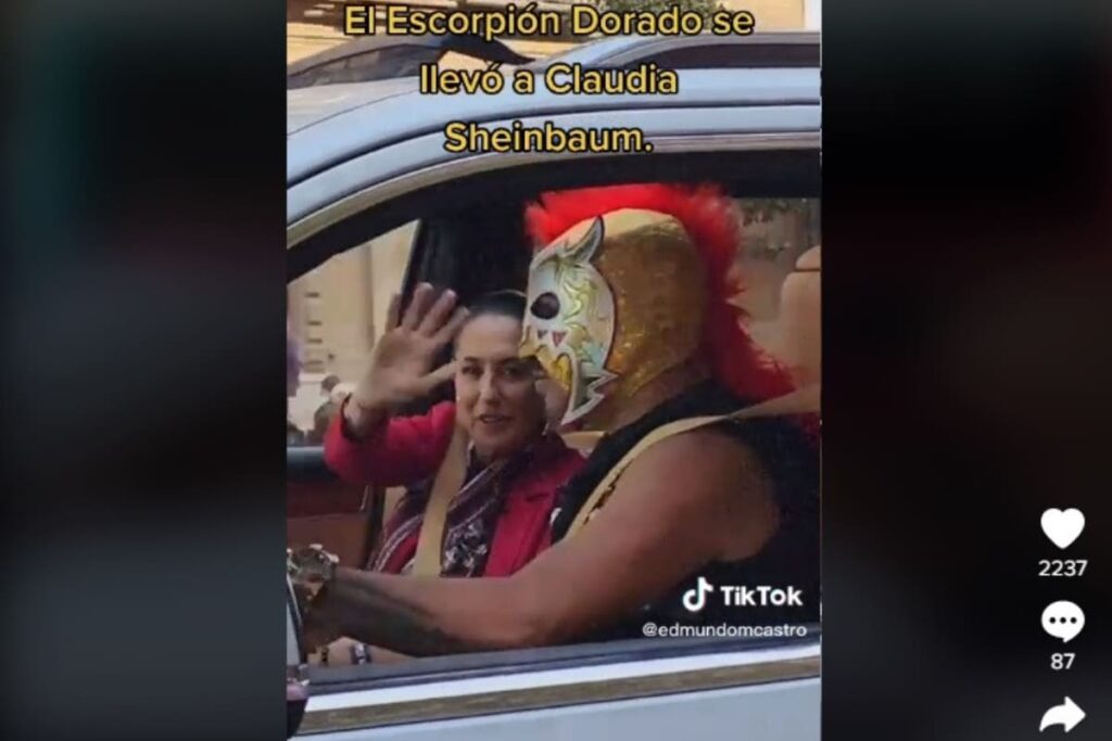 Claudia Sheinbaum en el Escorpión al Volante